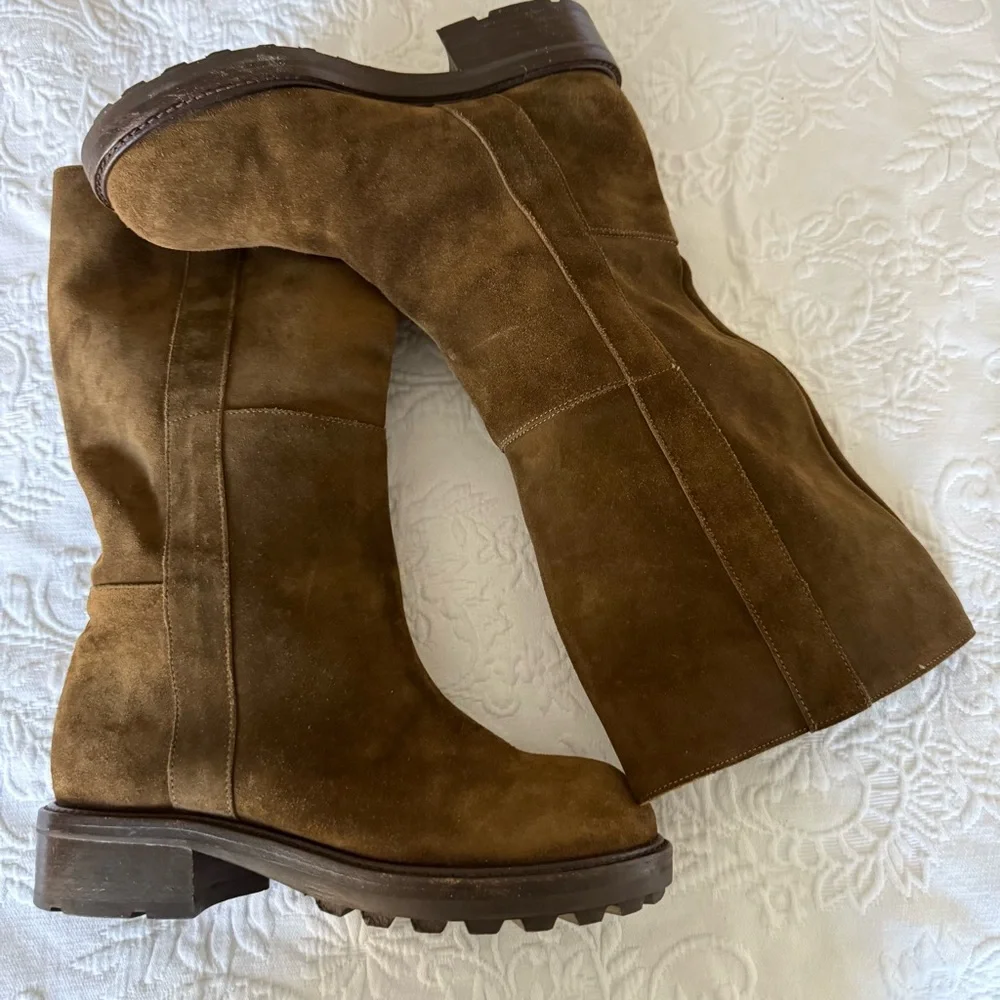 Marni Brown Suede with Lug Sole Boots. Size 5